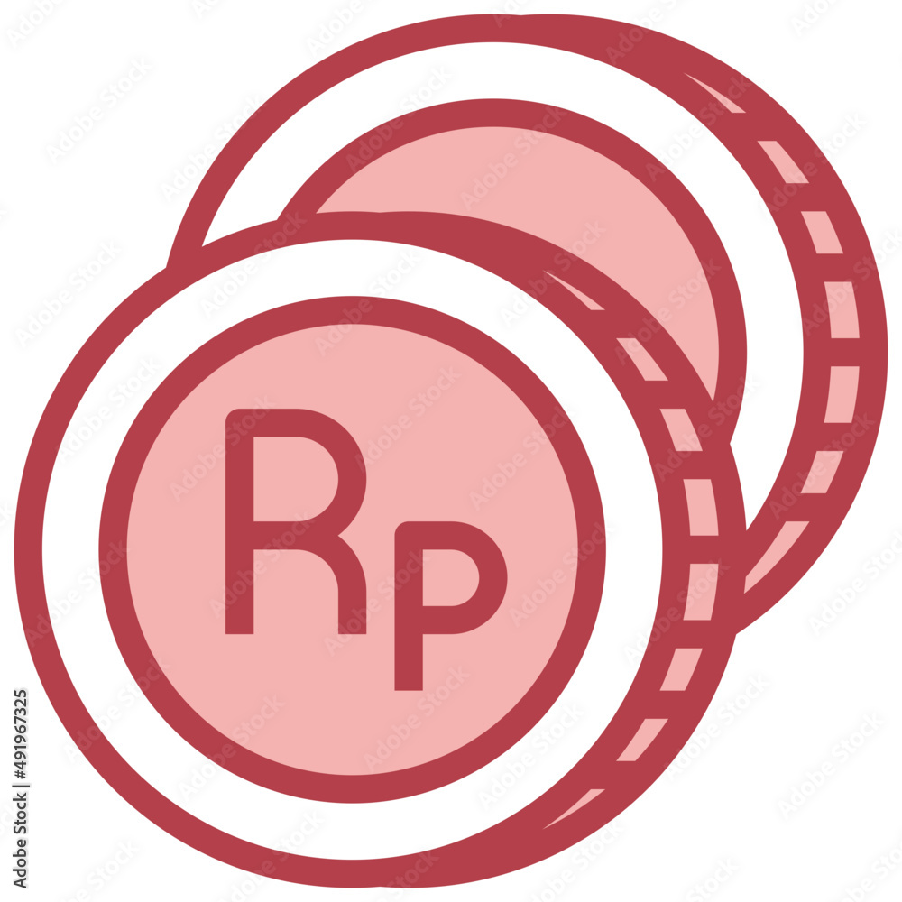 INDONESIAN RUPIAH red line icon,linear,outline,graphic,illustration INDONESIAN RUPIAH red line icon,linear,outline,graphic,illustration