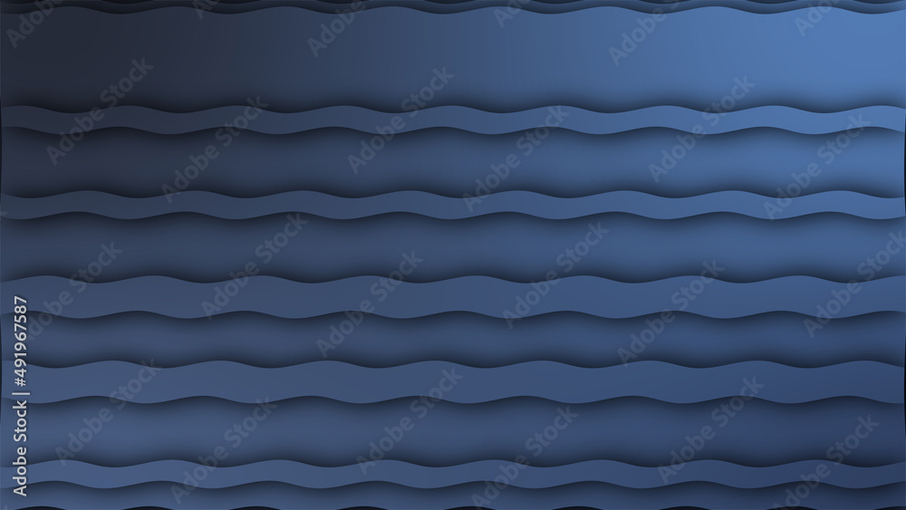 Simple blue waves sea landscape animated illustration. Simple blue waves sea landscape animated illustration.