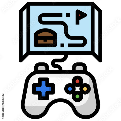 ADVENTURE GAME filled outline icon,linear,outline,graphic,illustration