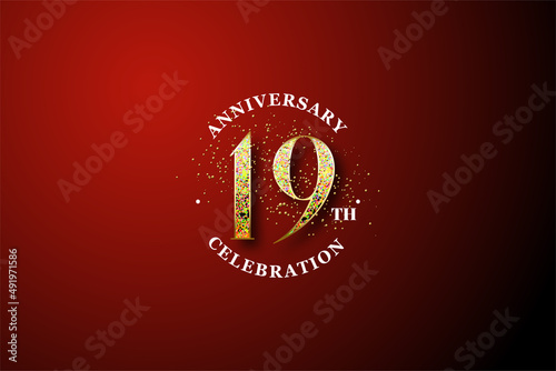 19th anniversary background with number illustration.