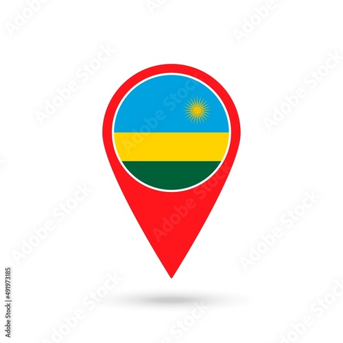 Free Download Map pointer with contry Rwanda. Rwanda flag. Vector illustration. - GFXLoad