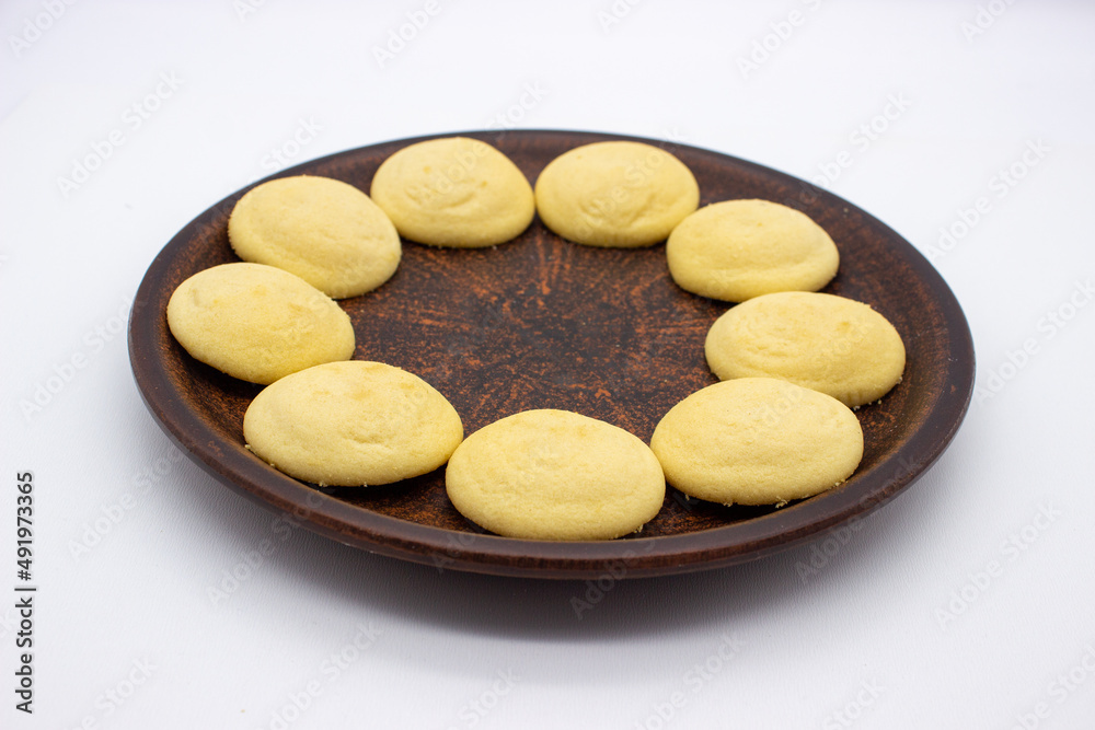 Fototapeta premium Few pieces of lemon cookies with cream filling