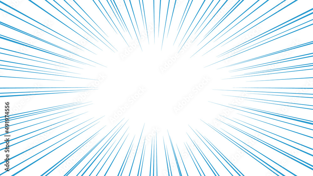 Obraz premium 青色の集中線のベクター素材