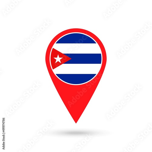Free Download Map pointer with contry Cuba. Cuba flag. Vector illustration. - GFXLoad