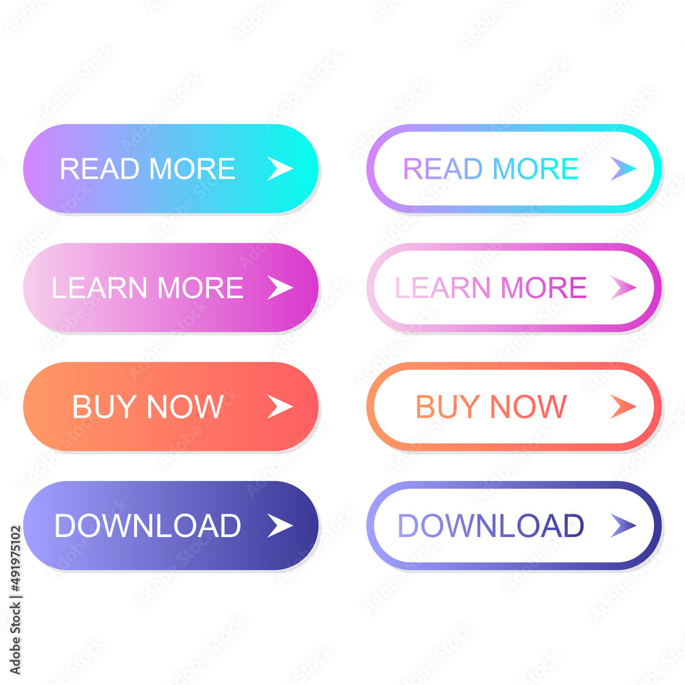 set button website design gradient button decorate program modern look template set button website design gradient button decorate program modern look template