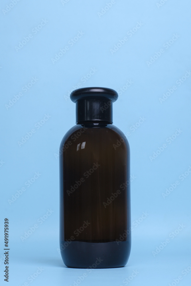 Bottle packaging for mock up isolated on pastel blue background