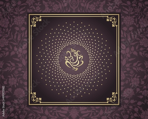 Ganesha, wedding card, royal Rajasthan, India	