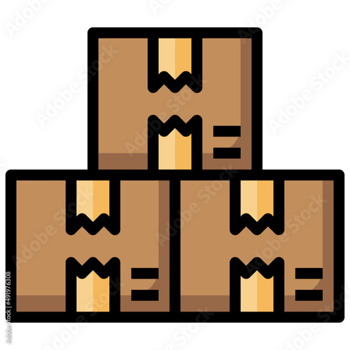 DELIVERY BOX filled outline icon,linear,outline,graphic,illustration