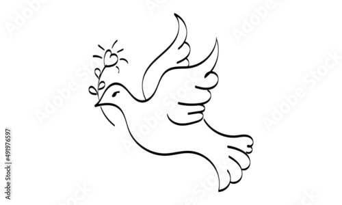 Holy Spirit Line Art Design for print or use as poster, card, flyer, Tattoo or T Shirt