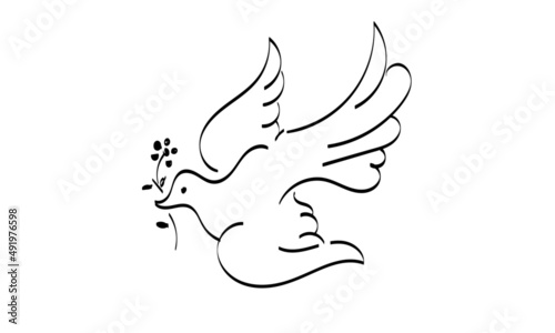 Holy Spirit Line Art Design for print or use as poster, card, flyer, Tattoo or T Shirt