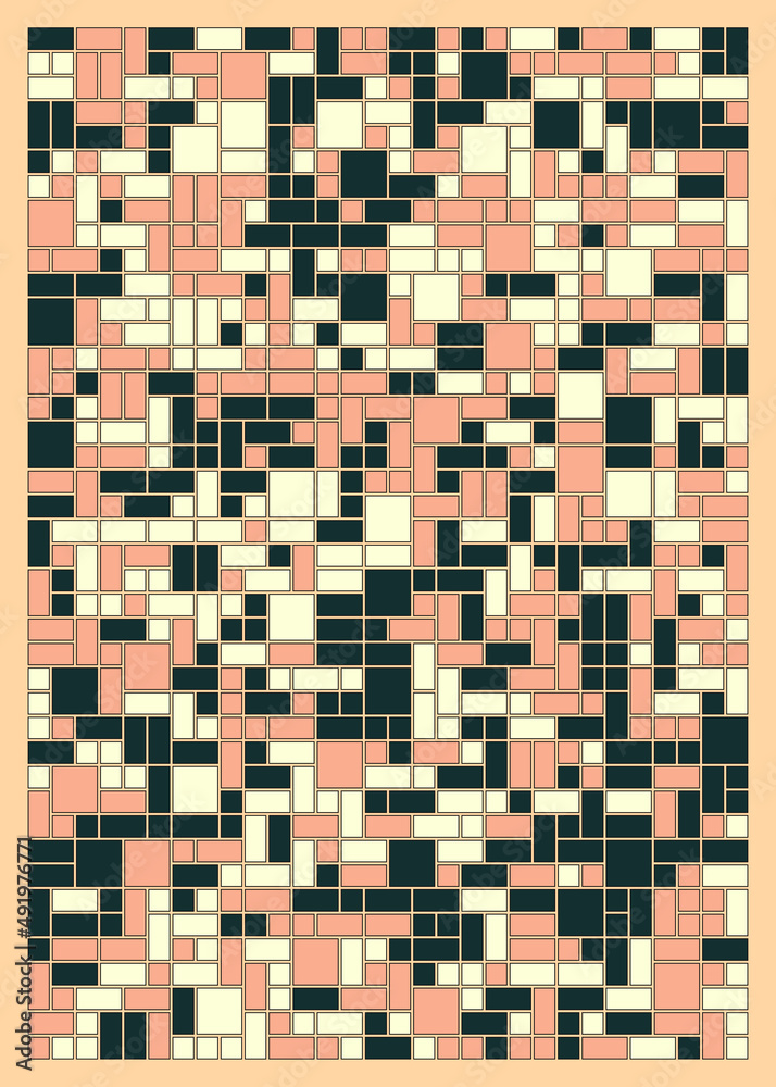 Fototapeta premium Offset Quads generative art background art illustration