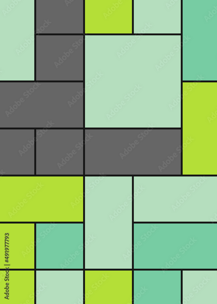 Obraz premium Offset Quads generative art background art illustration