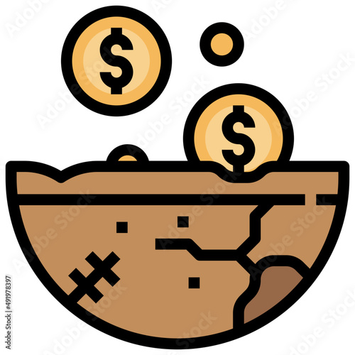 BEGGAR filled outline icon,linear,outline,graphic,illustration