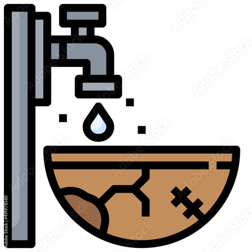 WATER SCARCITY filled outline icon,linear,outline,graphic,illustration