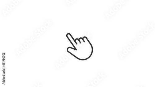 Finger swipe up gesture animation on the white transparent background with alpha channel included.