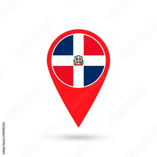 Free Download Map pointer with contry Dominican Republic. Dominican Republic flag. Vector illustration. - GFXLoad