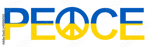 ukraine country colors peace letters with peace sign