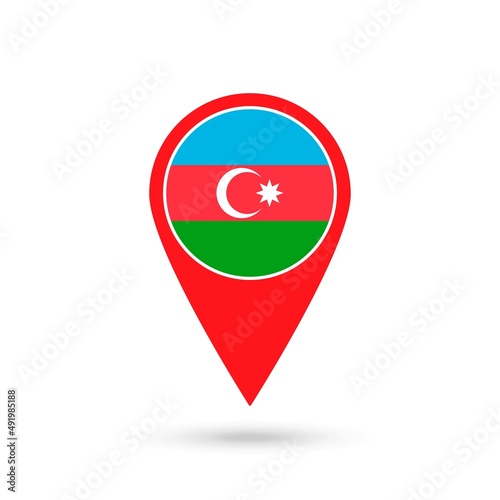 Free Download Map pointer with contry Azerbaijan. Azerbaijan flag. Vector illustration. - GFXLoad