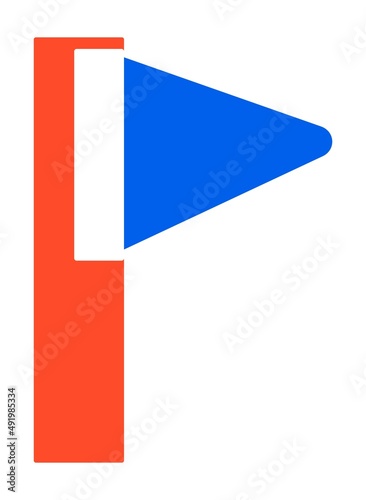Free Download Flag on pole, icon of patriotic emblem vector - GFXLoad