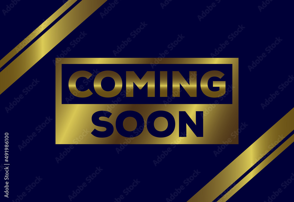 Fototapeta premium Coming soon vector lettering. Promotion or announcement banner.