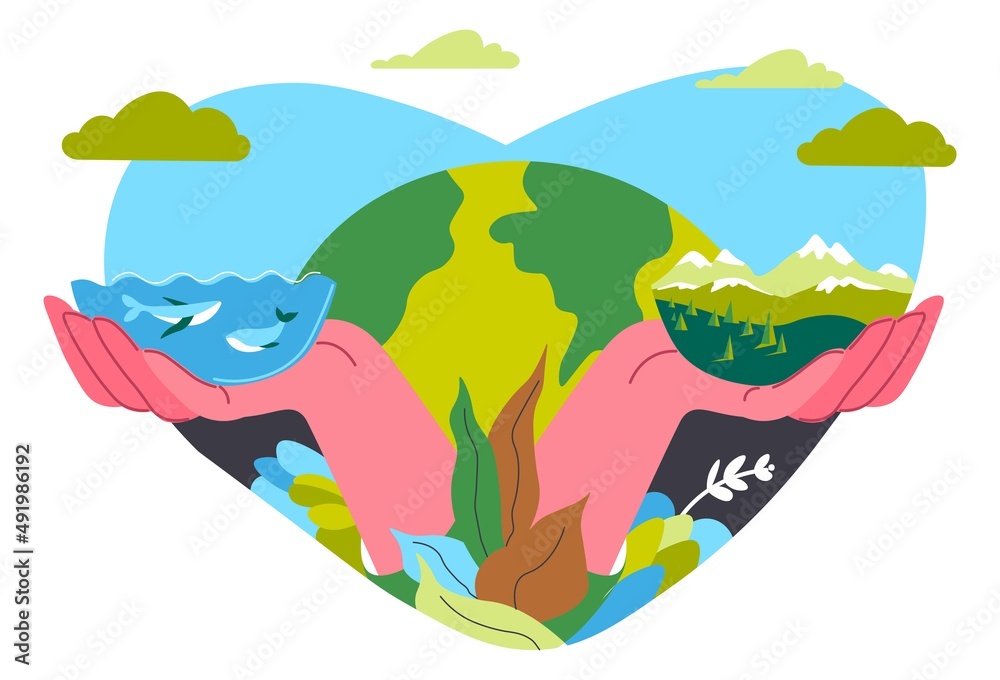 Naklejka premium Nature environment and planet biodiversity vector