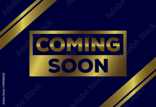Coming soon vector lettering. Promotion or announcement banner.