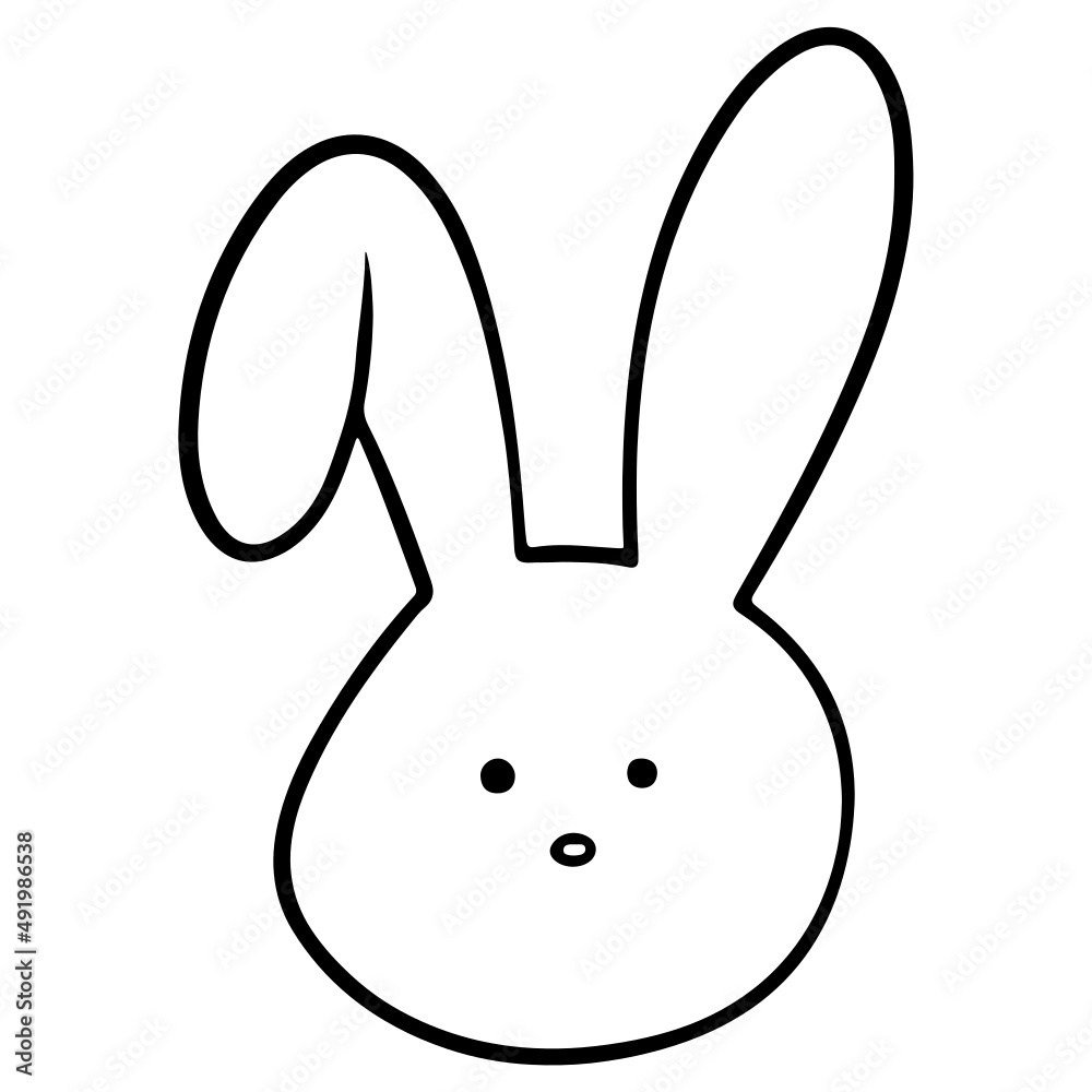 Obraz premium easter bunny face hand drawn doodle outline design illustration for web, wedsite, application, presentation, Graphics design, branding, etc.