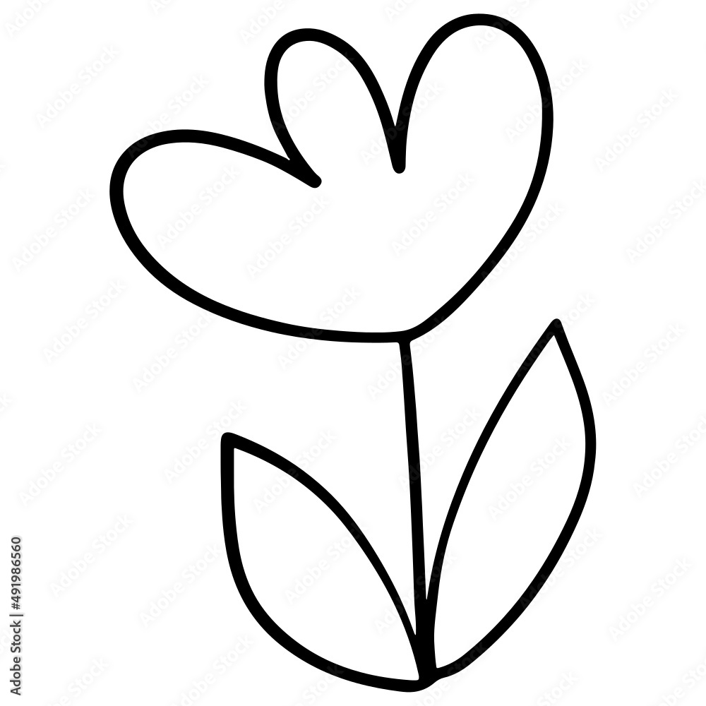 Obraz premium Flower hand-drawn and Spring outline design illustration for web, wedsite, application, presentation, Graphics design, branding, etc.