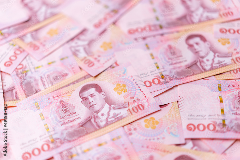 Banknotes of the Thailand 100 Baht (new design issued in 2018) Banknotes of the Thailand 100 Baht (new design issued in 2018)