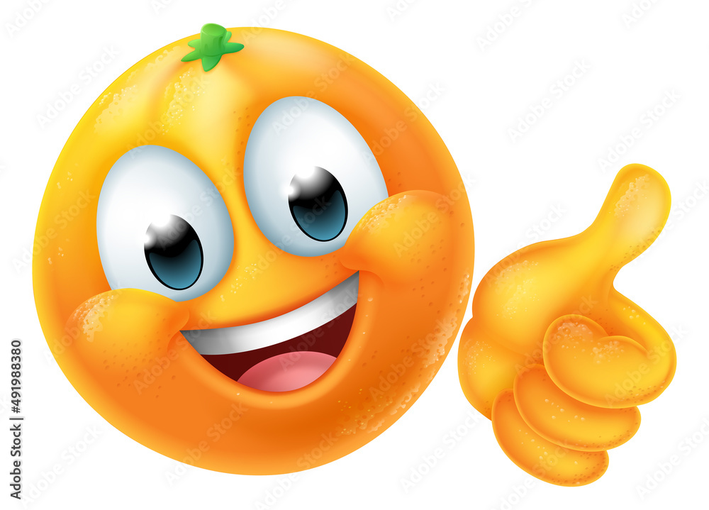 Orange Fruit Cartoon Emoticon Emoji Mascot Icon vector de Stock Adobe