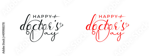 World, international or world happy Doctor's Day flat vector logo design, national doctors day