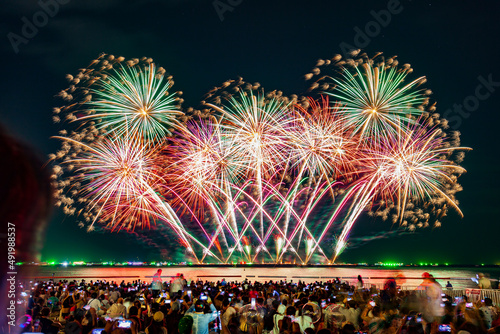 Fireworks display is a typical summer scene in at Pattaya Beach (Pattaya International, Firework 2021)