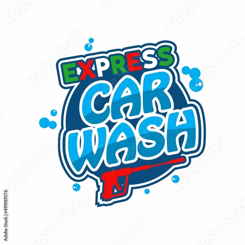Express Car Wash Logo Design Template