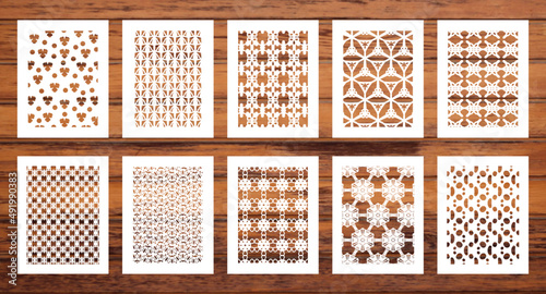 Set of 10 laser cut cnc cut template, stencil  