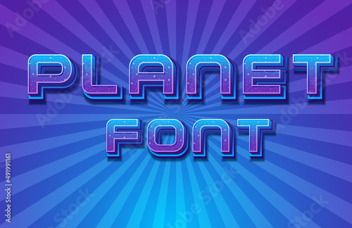 Planet font logo on radiant background