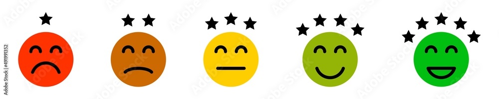 Customer experience vector icon . 1 to 5 star satisfaction rating vector icon. Rating icon. 1 to 5 star work experience symbol. Customer experience vector icon . 1 to 5 star satisfaction rating vector icon. Rating icon. 1 to 5 star work experience symbol.