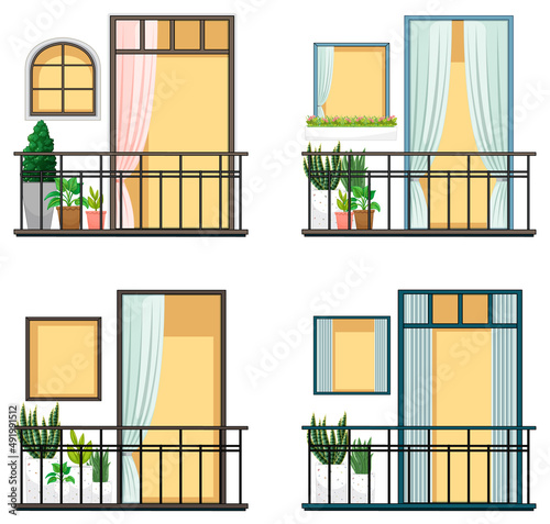Apartment building balcony facade