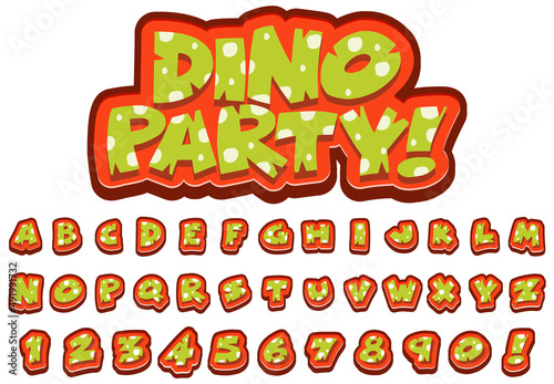 Font design for english alphabets in dinosaur character