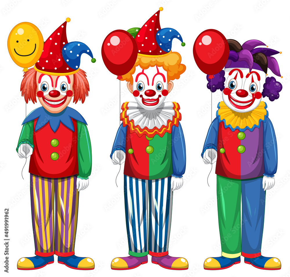 Set of clown cartoon character Set of clown cartoon character