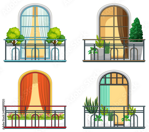 Apartment building balcony facade