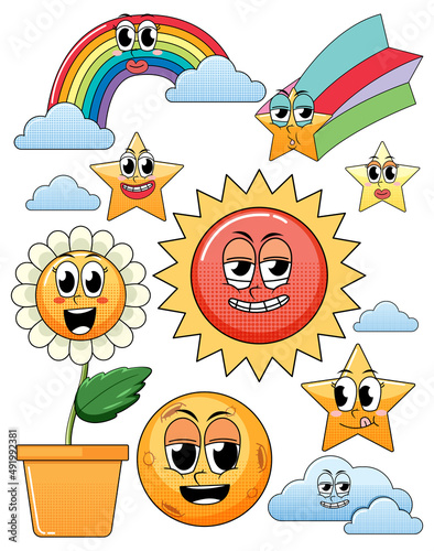A various sweets on white background
