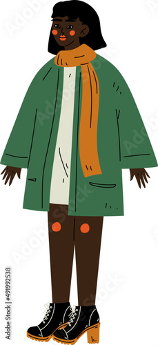 Standing African American Female Loving and Proud with Her Body and Appearance