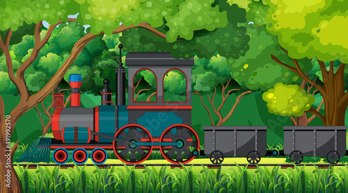 Train with natural scene