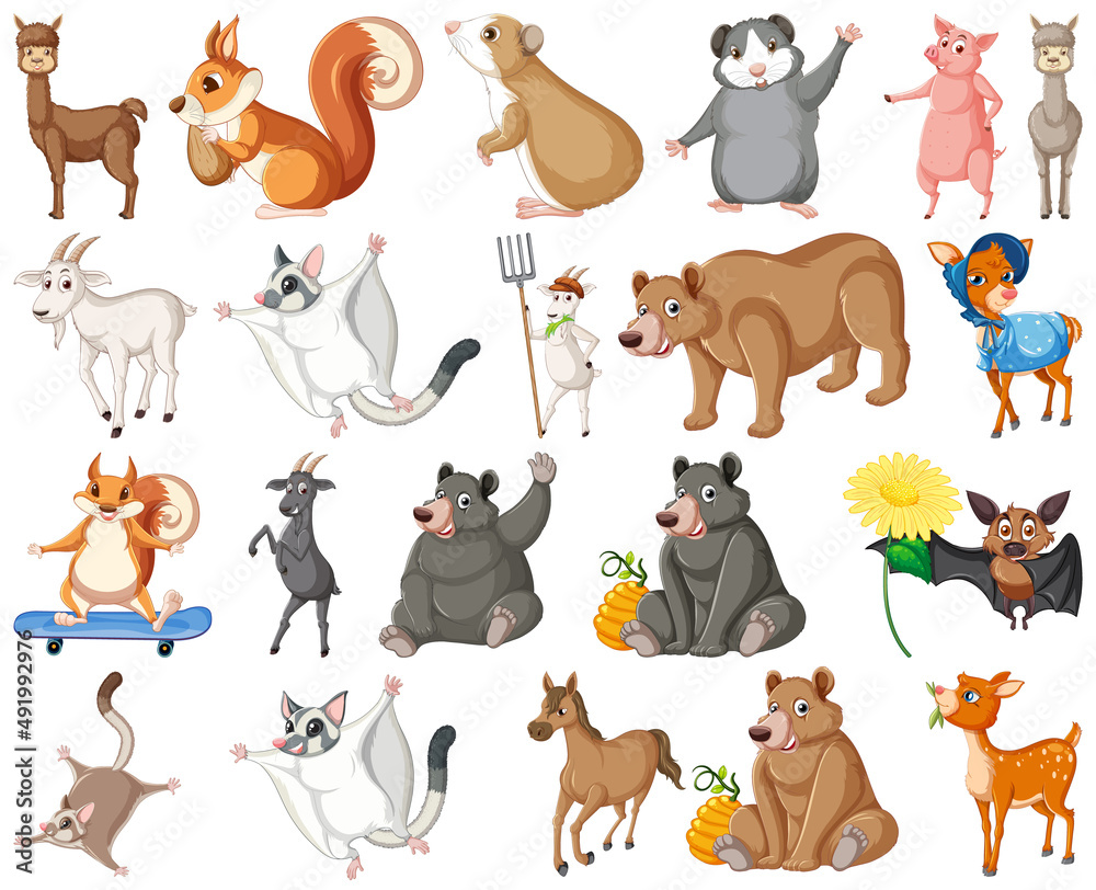 Set of different kids of animals Set of different kids of animals