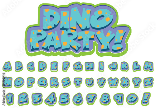 Font design for english alphabets in dinosaur character