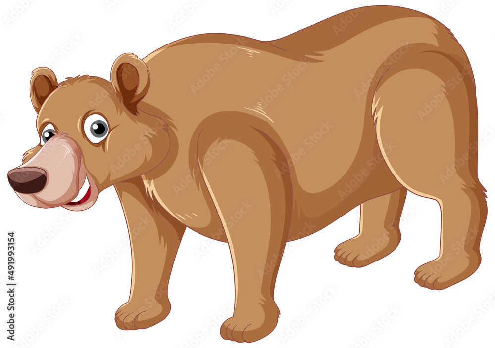 Fototapeta premium A big brown bear on white background