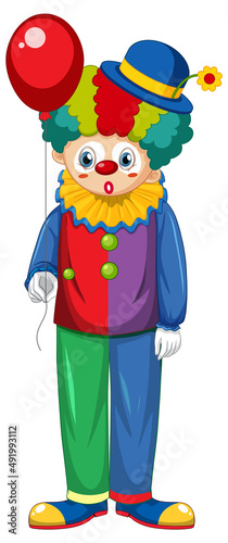 Colourful clown cartoon character