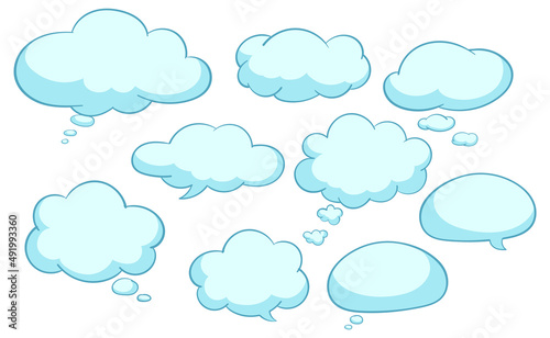 Speech bubble templates on white background