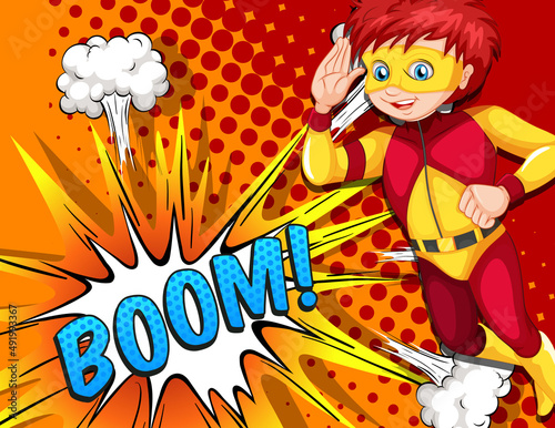 Abbreviation and facial expression retro comic banner design