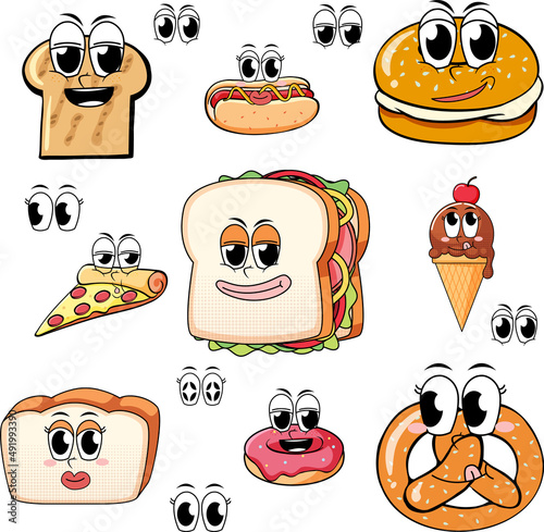 A various sweets on white background